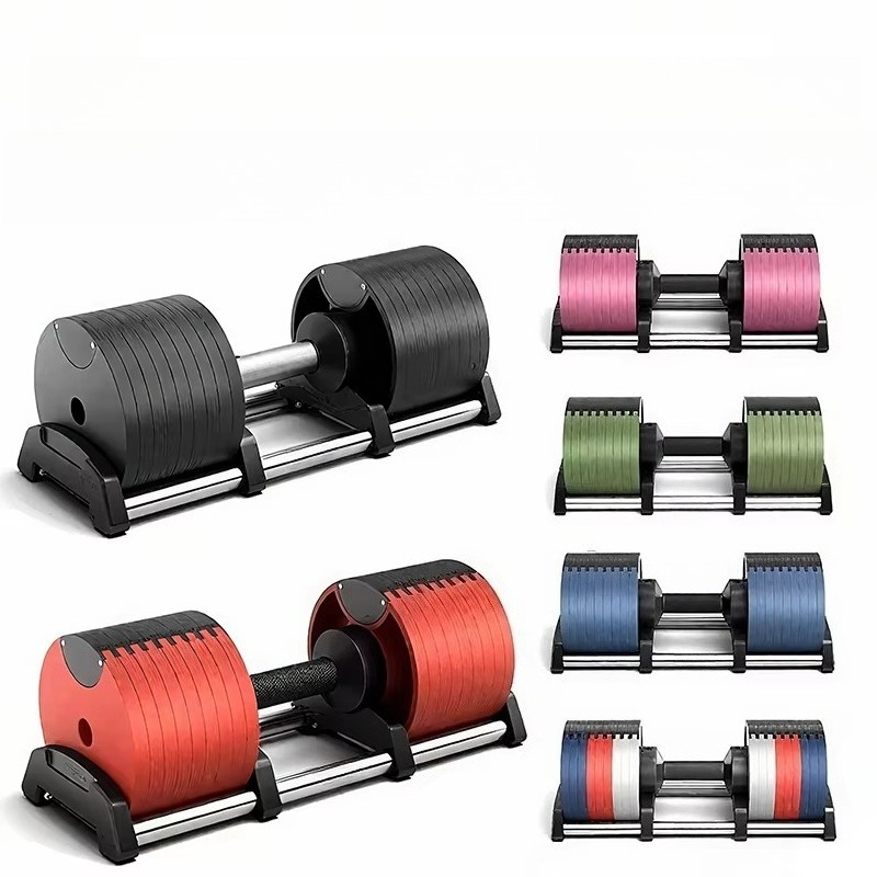Adjustable Dumbbell Pair 40Kg - Halteres Ajustáveis Coloridos e Baratos de
