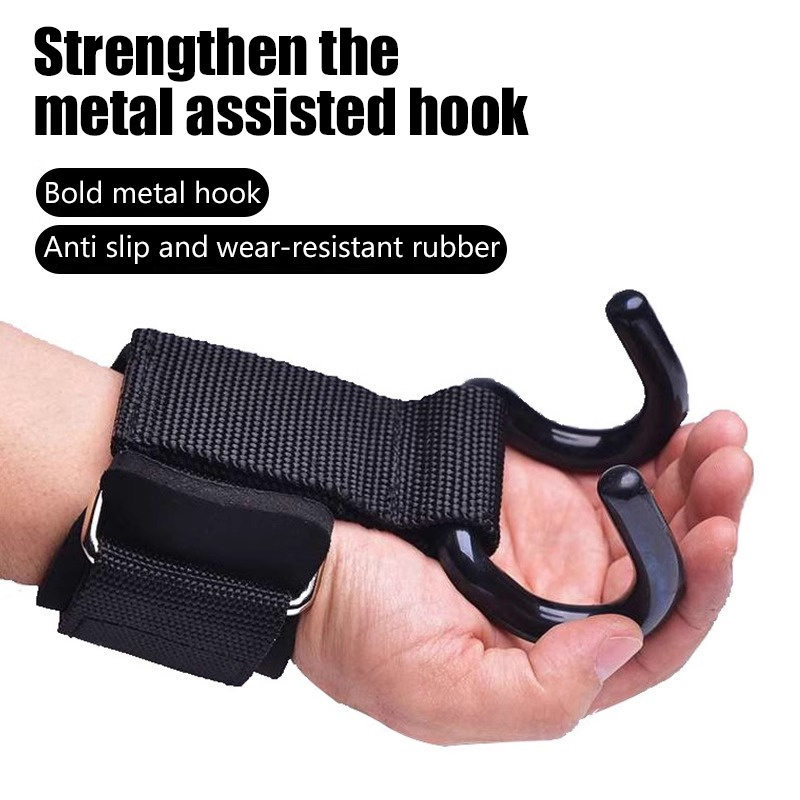【F】2 peças de ganchos para lev - Wrist Wraps Weightlifting Support avaliação e preço